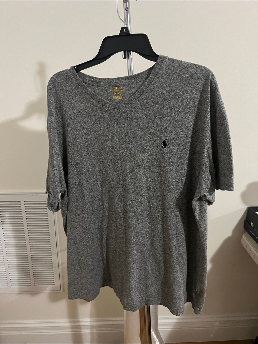 Polo by Ralph Lauren Heather Gray V-Neck Tee
